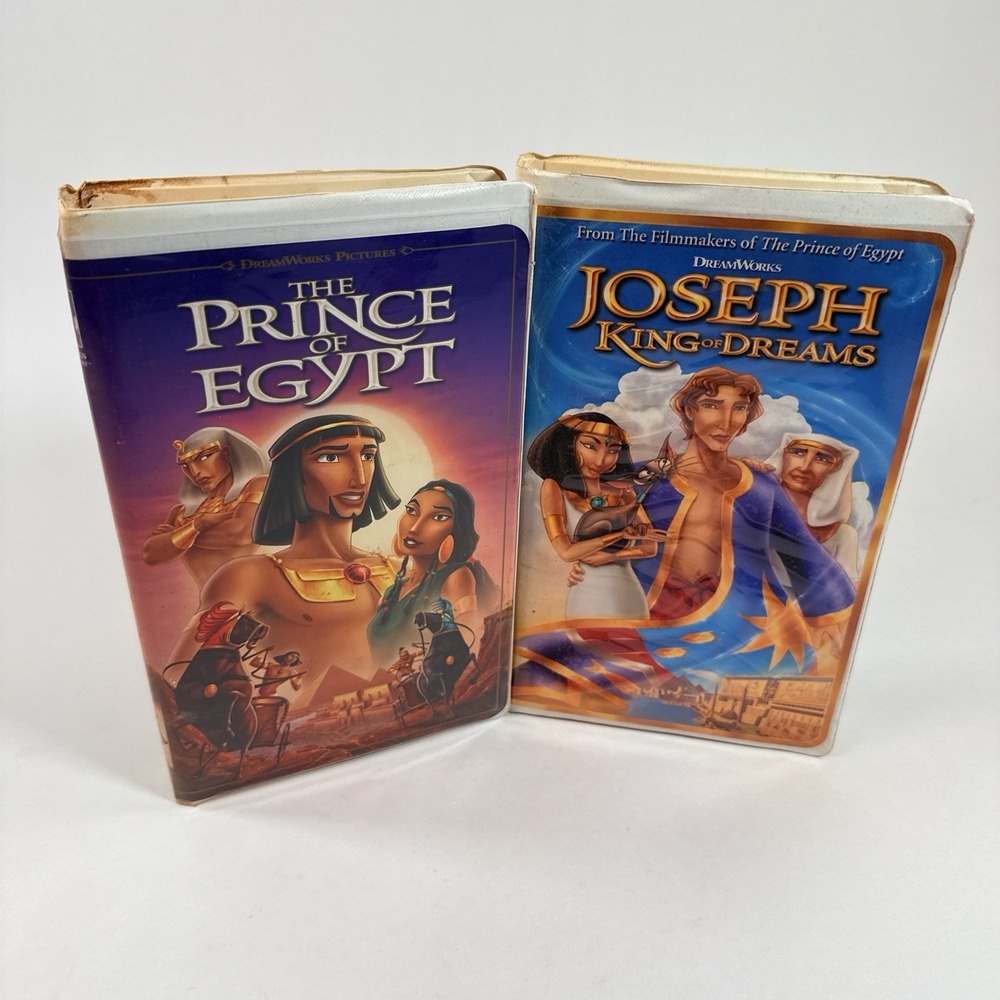 DreamWorks Prince of Egypt + Joseph King of Dreams VHS Lot 2 Biblical Animation